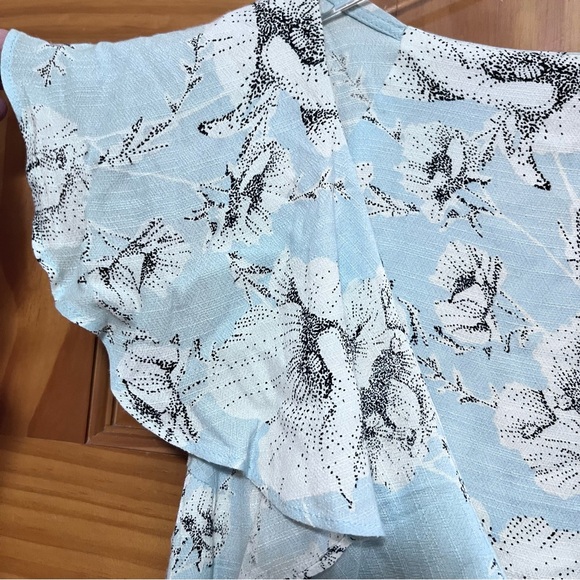 Free People French Quarter Mini Wrap Dress Blue Floral Size Large - Picture 8 of 12